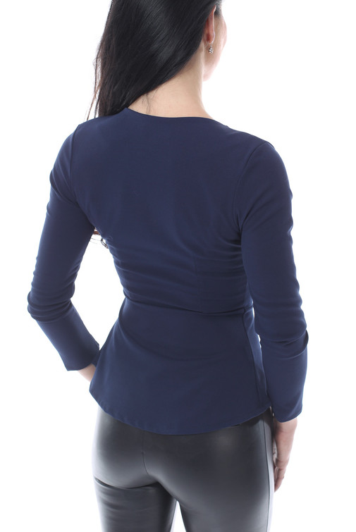 Krepp-Blazer Jacke mit Schößchen und Reißverschluss vorne