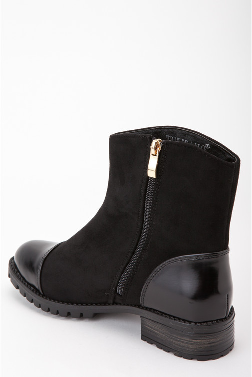 Contrast Toe Cap Ankle Boots