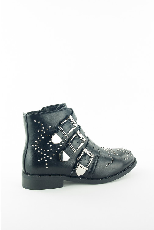 Stiefeletten mit Riemen und Nieten
