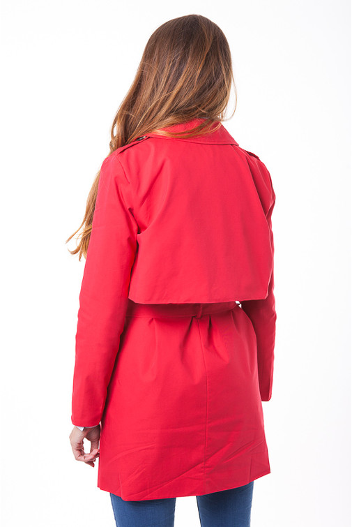 Belted Open Front Trench Coat