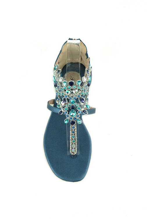 Nizki sandali s kristali