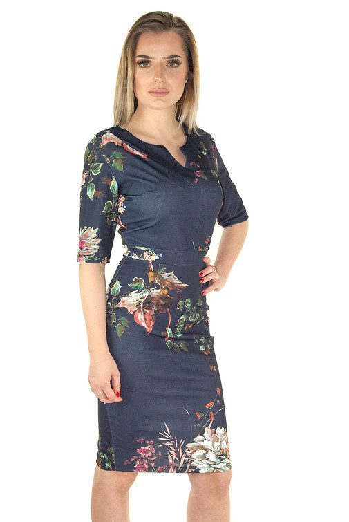 'Tužka' midi šaty s květinovým potiskem