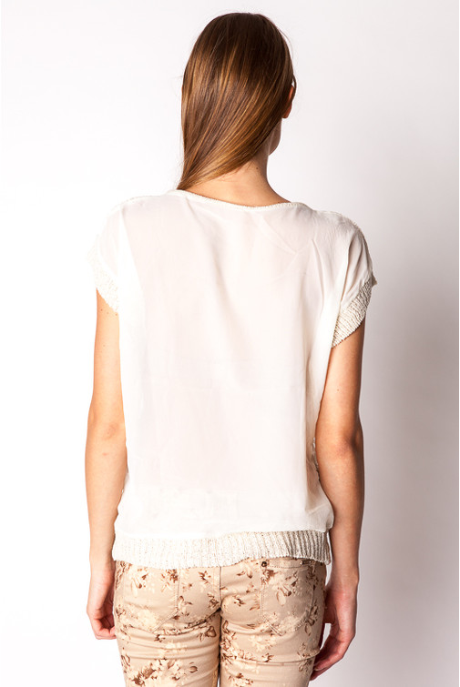 Strickbluse mit Fransen
