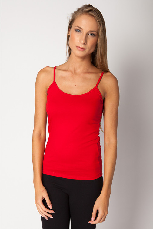 Bombažen top s tankimi naramnicami