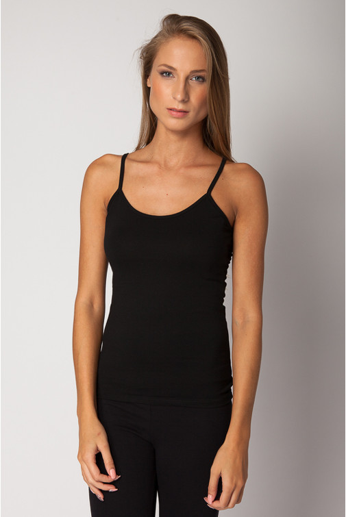 Bombažen top s tankimi naramnicami