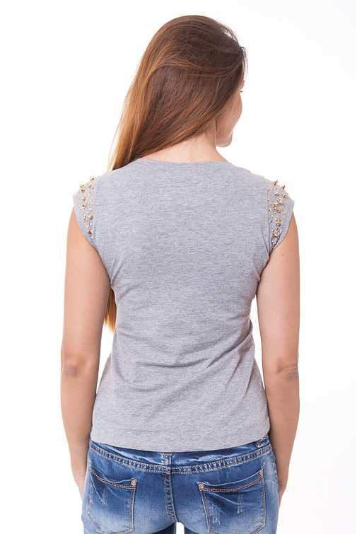 T-Shirt mit Nietenärmeln