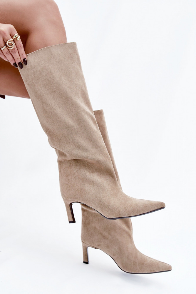 Knee high mid heel boots Secret crush