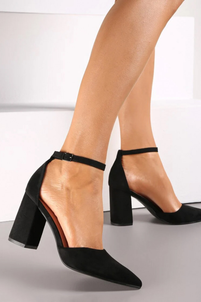 Décolleté ESSEX GLAM Con Punta Quadrata E Cinturino Alla Caviglia – Tacco A Blocco 3,8 Cm – Taglie 36-41 – Eleganti E Comode
