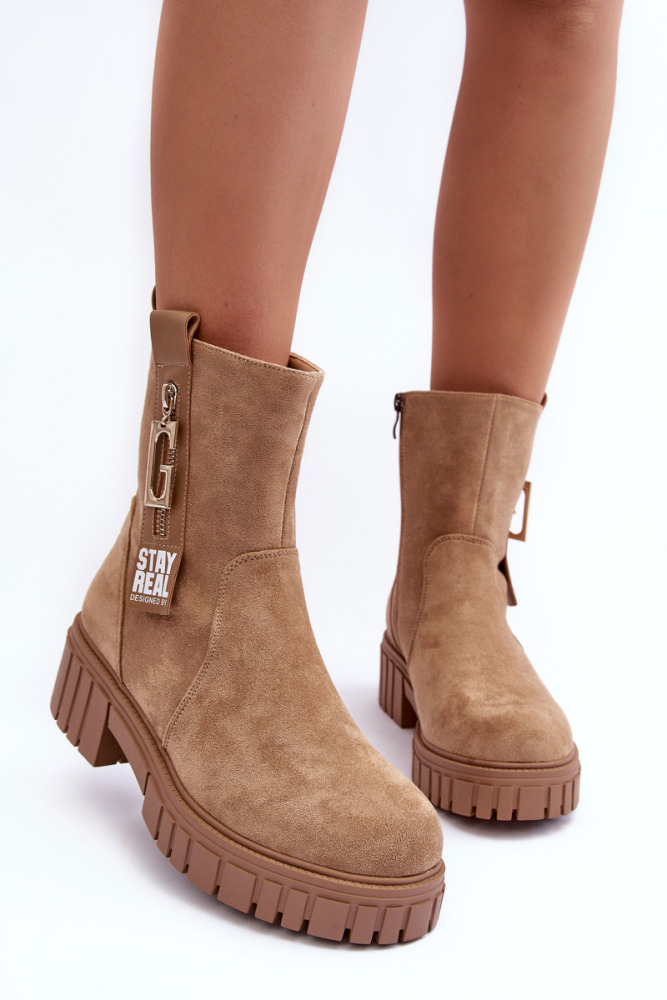 Embellished zip detail ankle boots Stay real