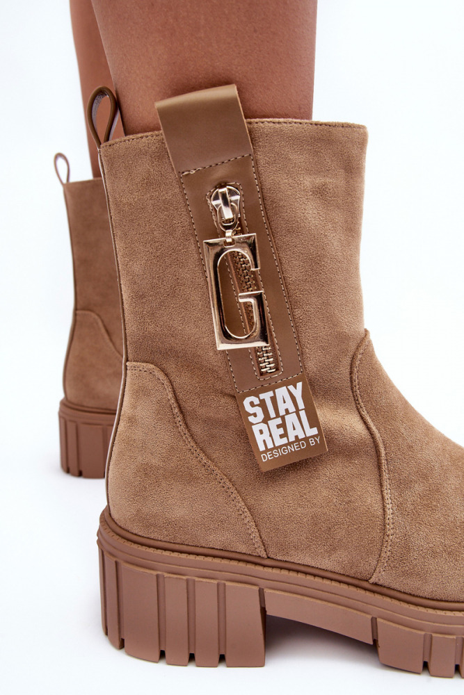 Embellished zip detail ankle boots Stay real