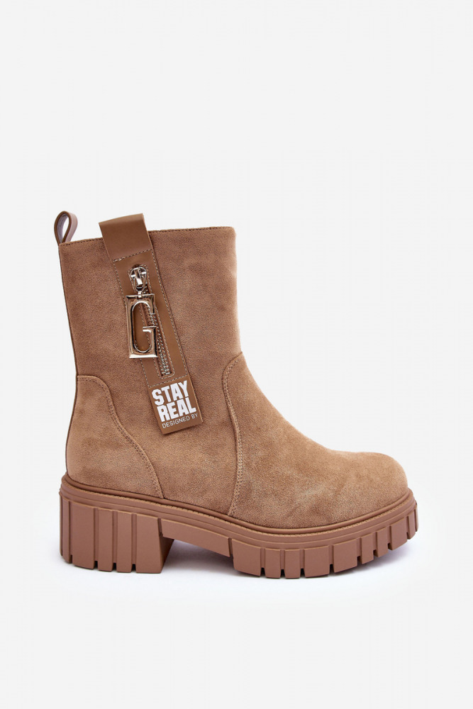 Embellished zip detail ankle boots Stay real