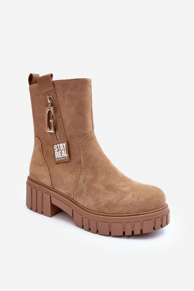 Embellished zip detail ankle boots Stay real
