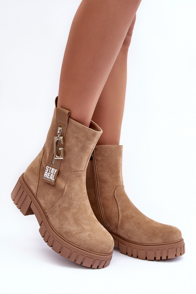 Embellished zip detail ankle boots Stay real
