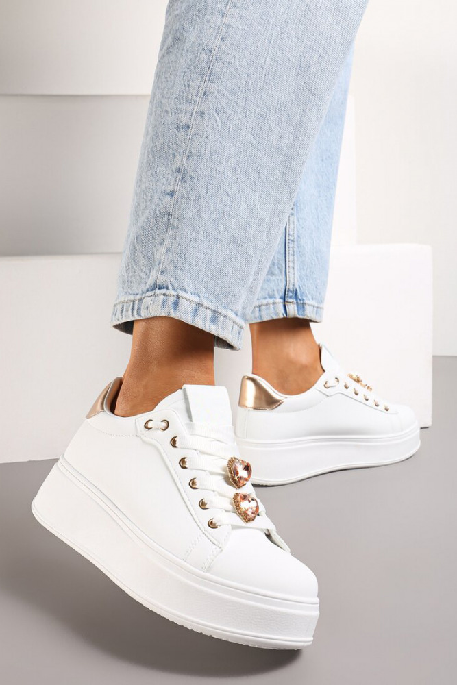 Sneakers mit Kristallverzierungen Good vibes