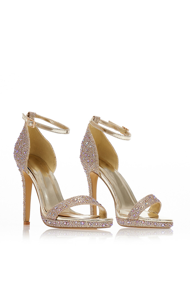 All-over crystal embellished heeled sandals True glamour