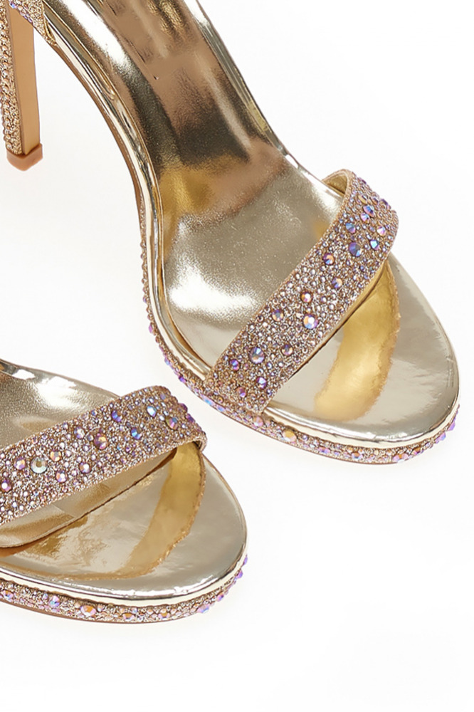 All-over crystal embellished heeled sandals True glamour