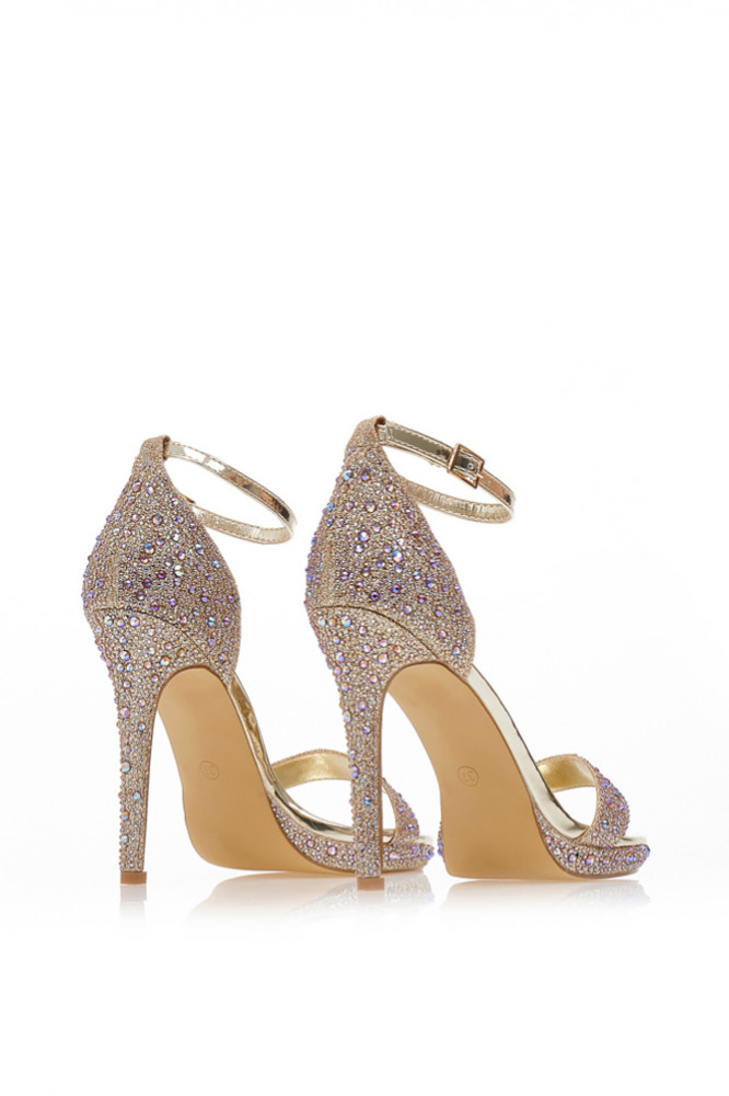 All-over crystal embellished heeled sandals True glamour