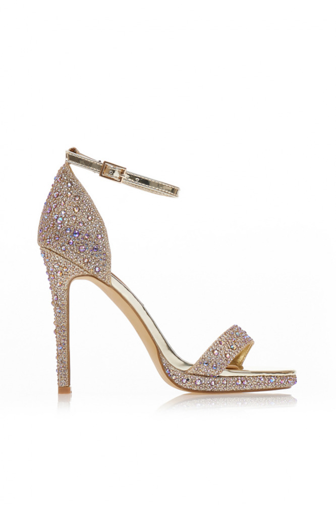 All-over crystal embellished heeled sandals True glamour