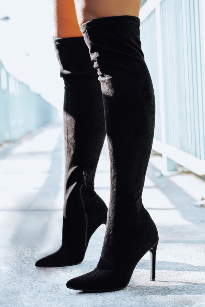 Kozačky nad kolena na vysokém podpatku Cosmic