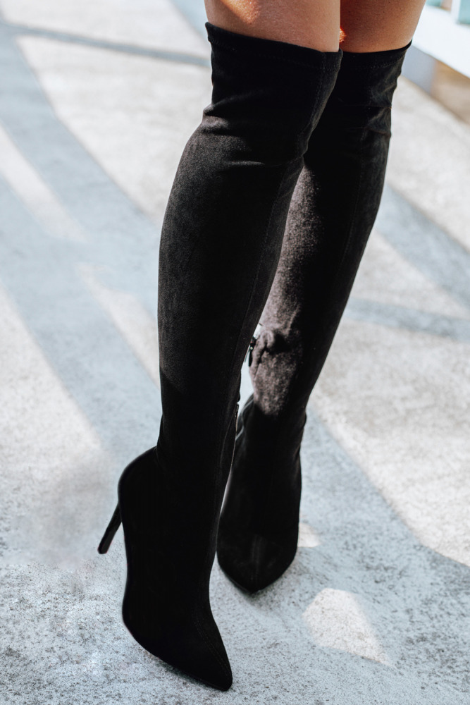 Kozačky nad kolena na vysokém podpatku Cosmic