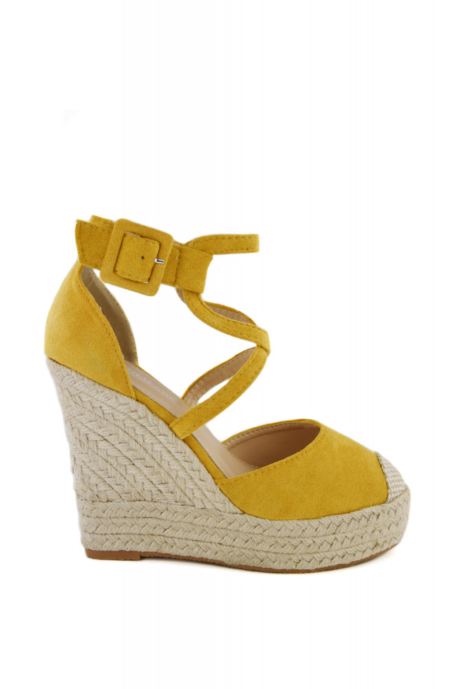 Cross Strap Espadrille Wedges