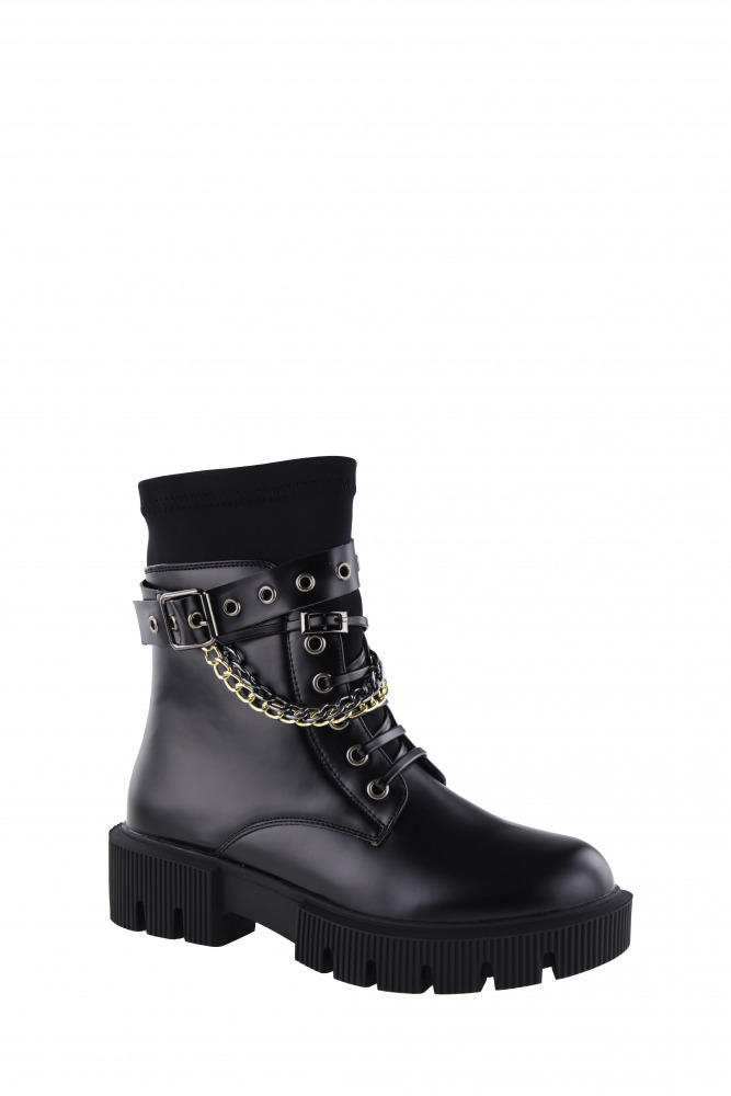 Stiefeletten mit Ketten 