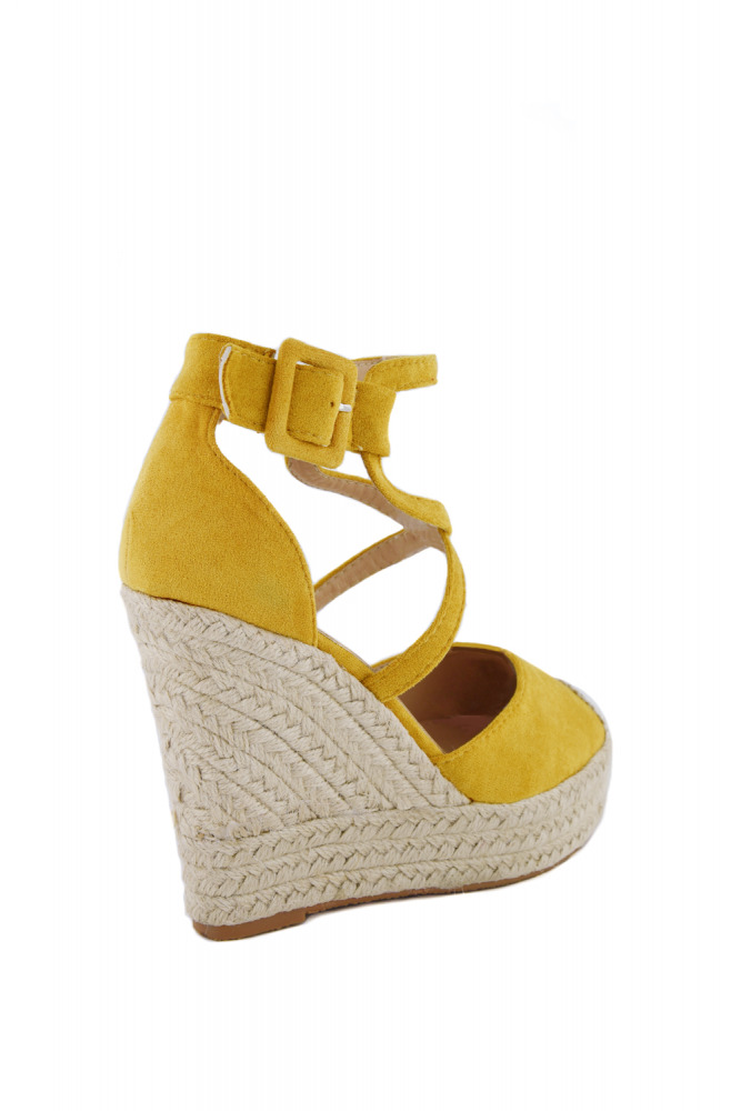 Cross Strap Espadrille Wedges