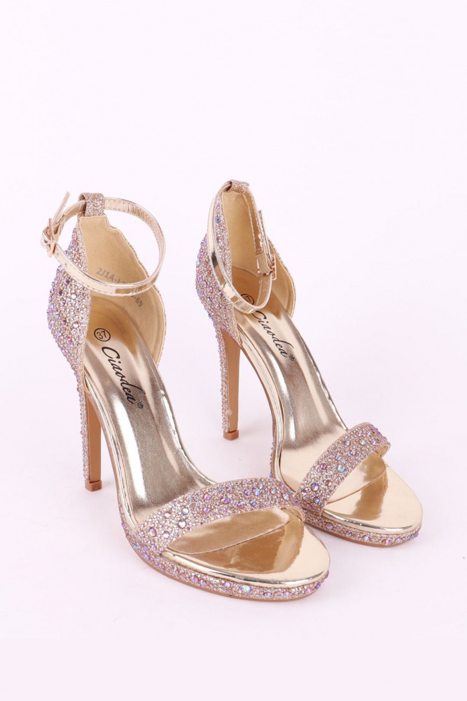 Sandali con tacco alto e strass True glamour