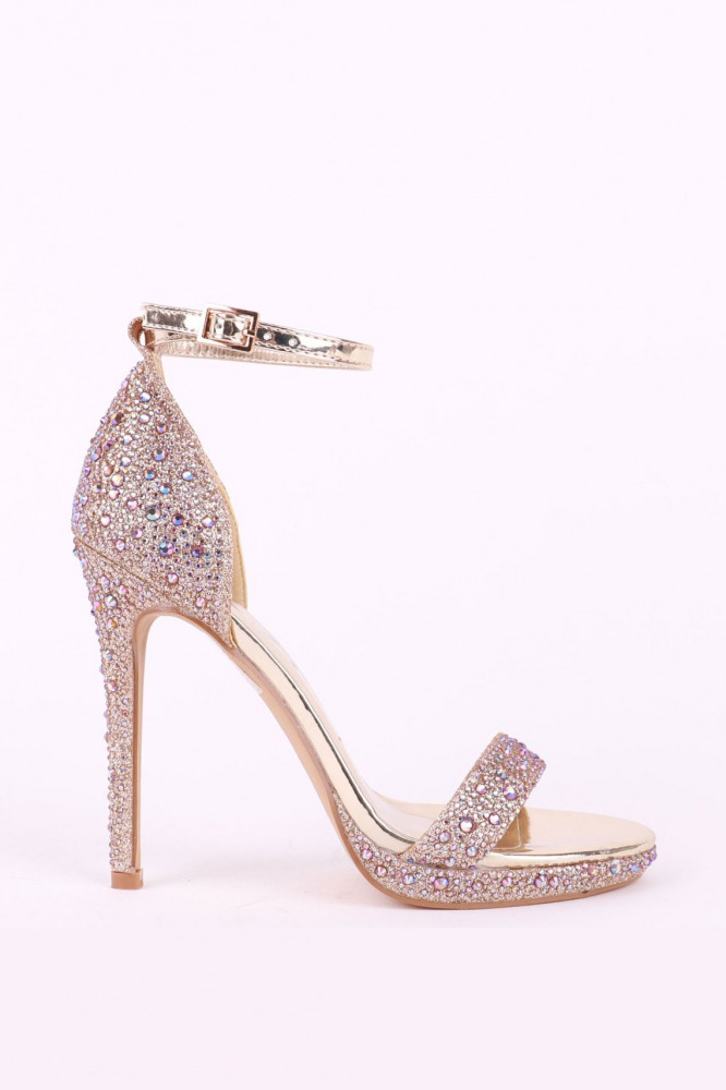 Sandali con tacco alto e strass True glamour