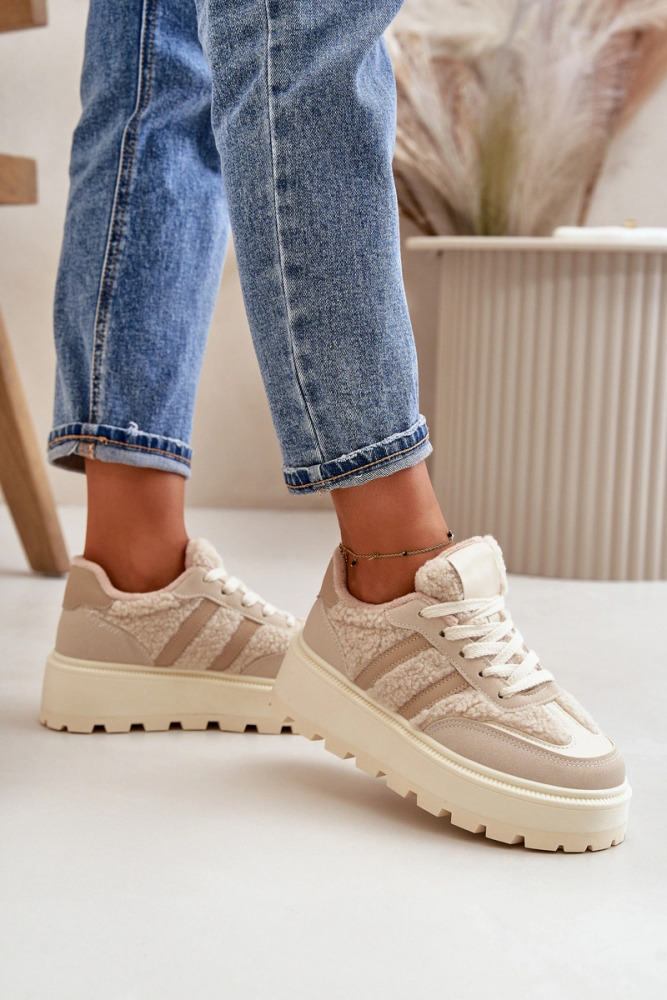 Platform-Sneaker mit Fell Woolywalkers