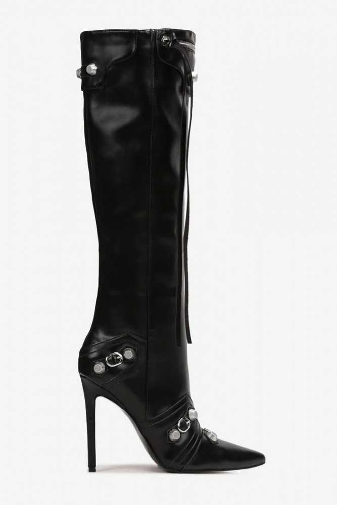  PREMIUM Nietenverzierte Stiefel mit hohem Absatz The Power