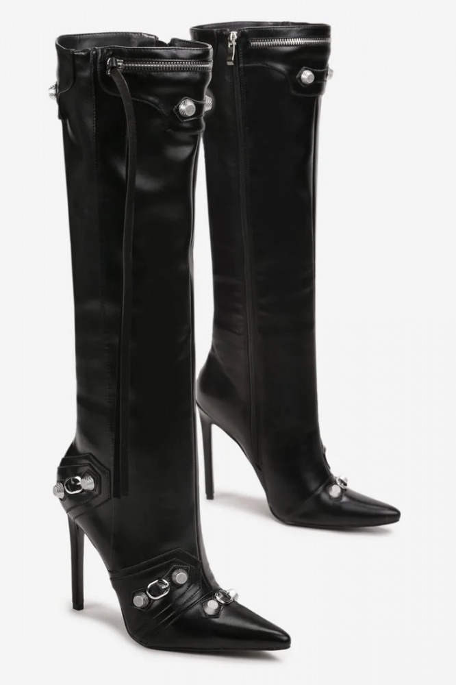  PREMIUM Nietenverzierte Stiefel mit hohem Absatz The Power