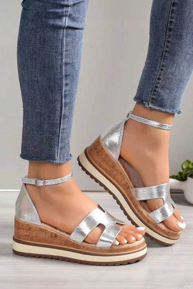 H-Sandalen mit Keilabsatz Sunset waves