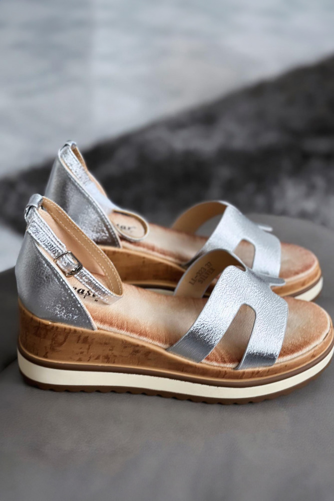 H-Sandalen mit Keilabsatz Sunset waves