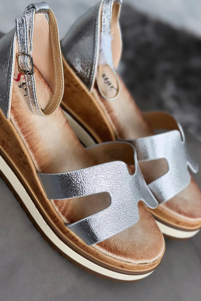 H-Sandalen mit Keilabsatz Sunset waves