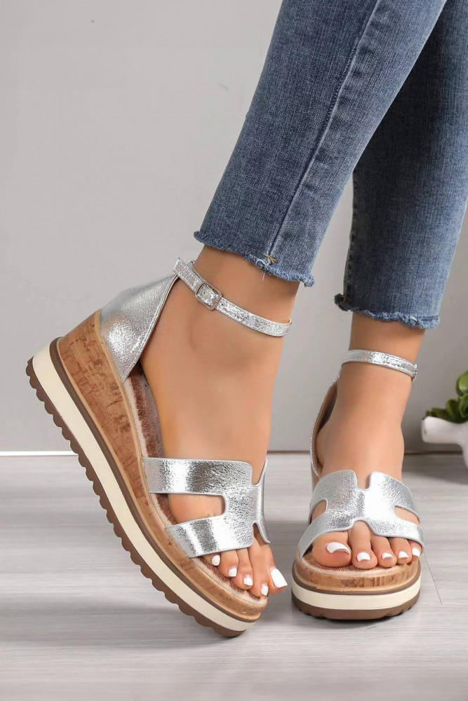 H-Sandalen mit Keilabsatz Sunset waves