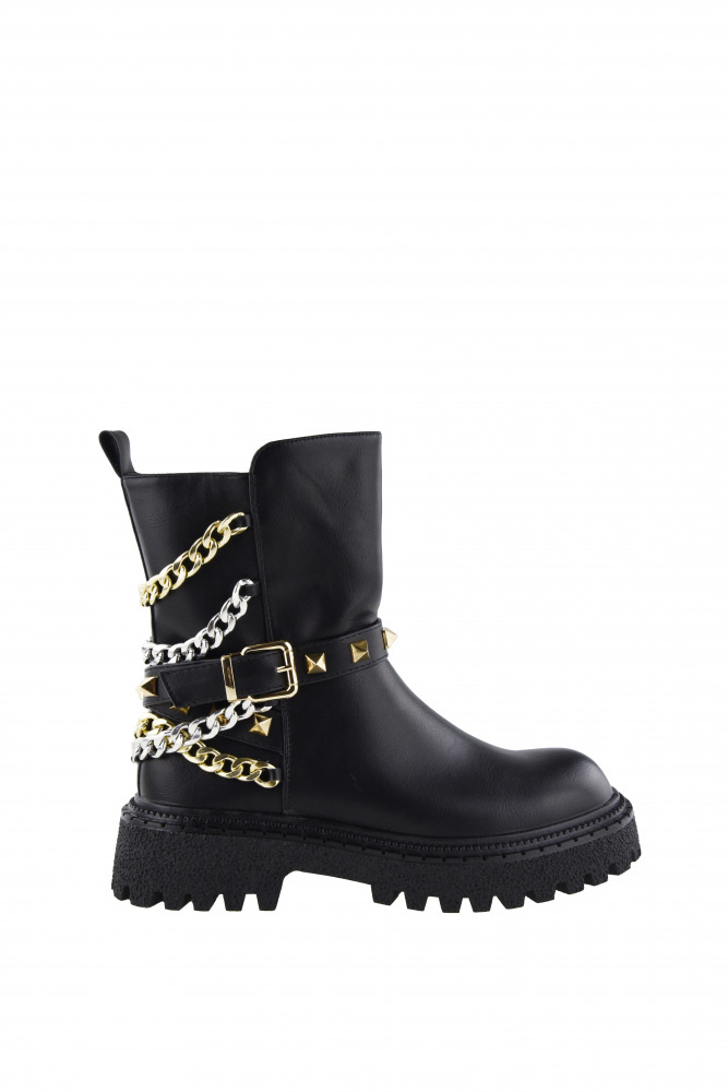 Stiefeletten mit Ketten 