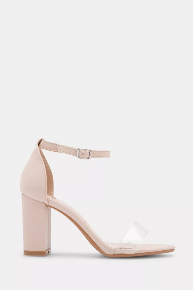 Barely there block heeled sandals Dream big