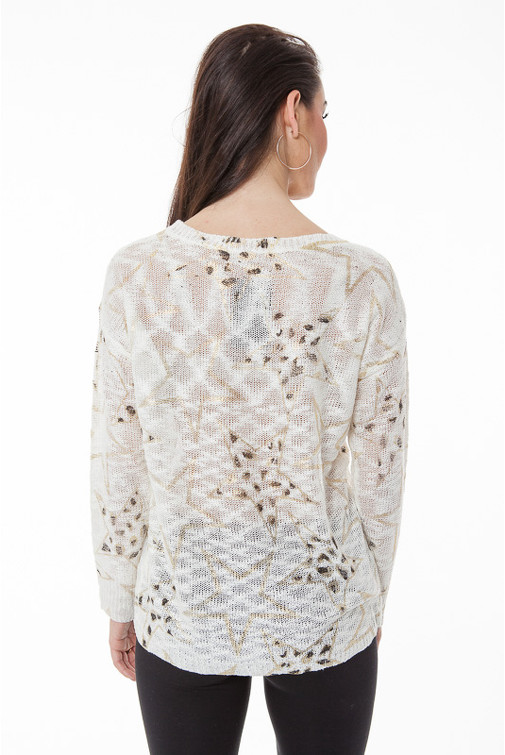 Oversize Pullover mit goldenen Sternen 