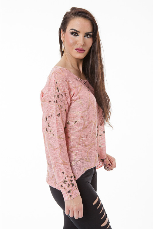 Oversize Pullover mit goldenen Sternen 