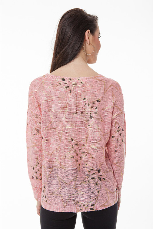 Oversize Pullover mit goldenen Sternen 