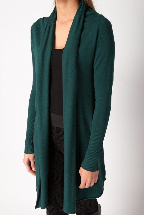 Long Shawl Collar Cardigan with Cashmere
