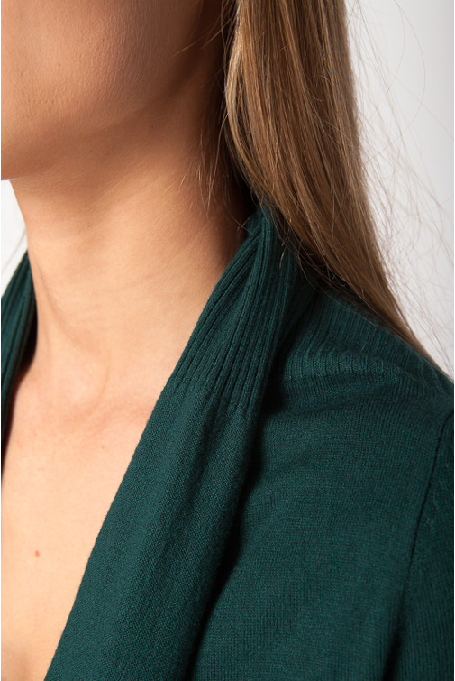 Long Shawl Collar Cardigan with Cashmere