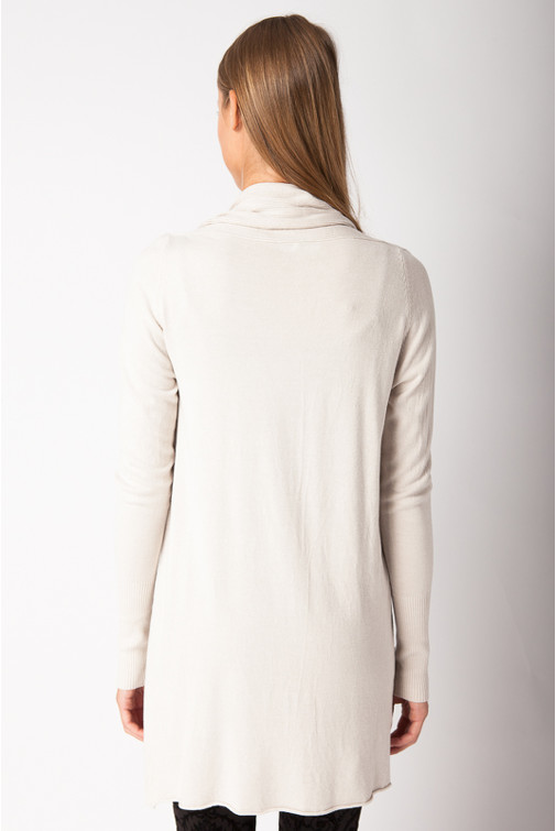 Long Shawl Collar Cardigan with Cashmere
