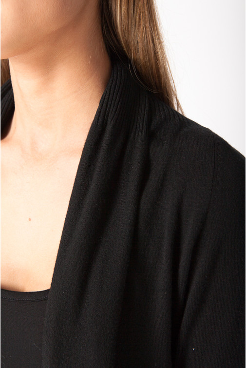 Long Shawl Collar Cardigan with Cashmere