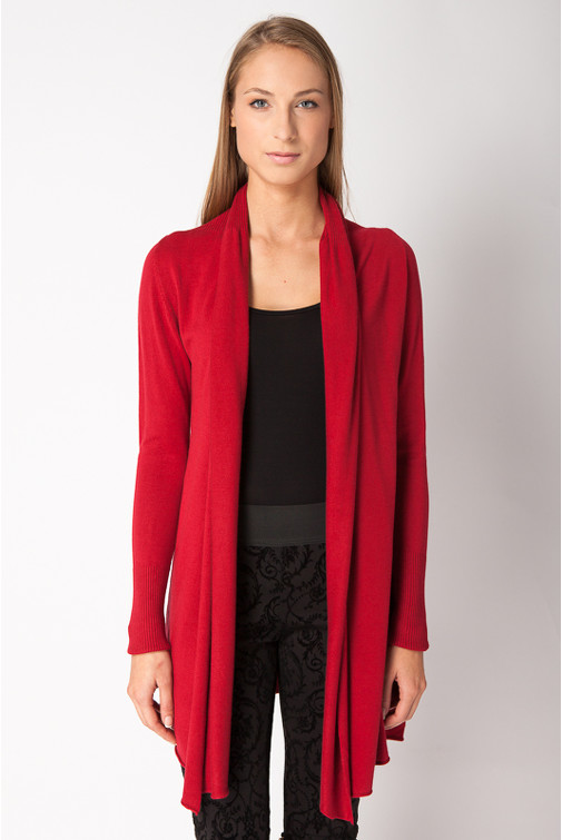 Long Shawl Collar Cardigan with Cashmere