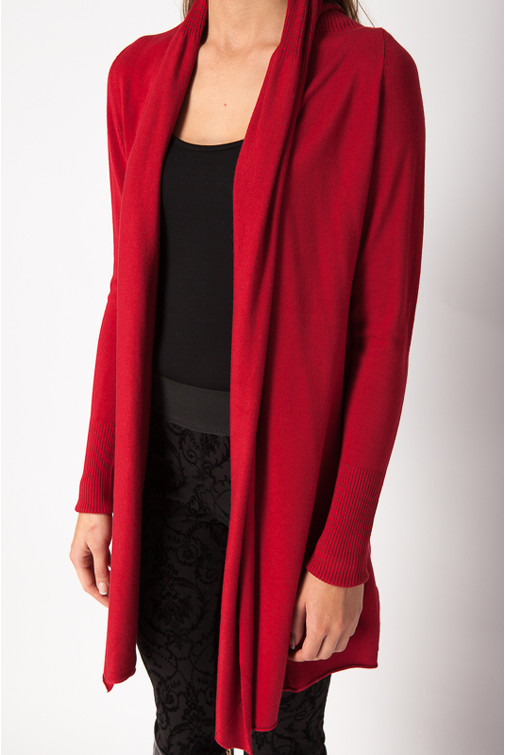 Long Shawl Collar Cardigan with Cashmere