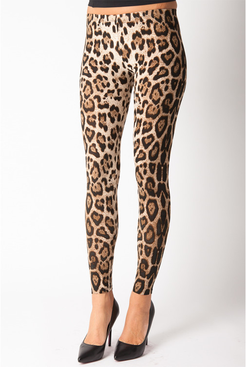 Sehr elastische und sanfte Leggings mit Leopardenprint